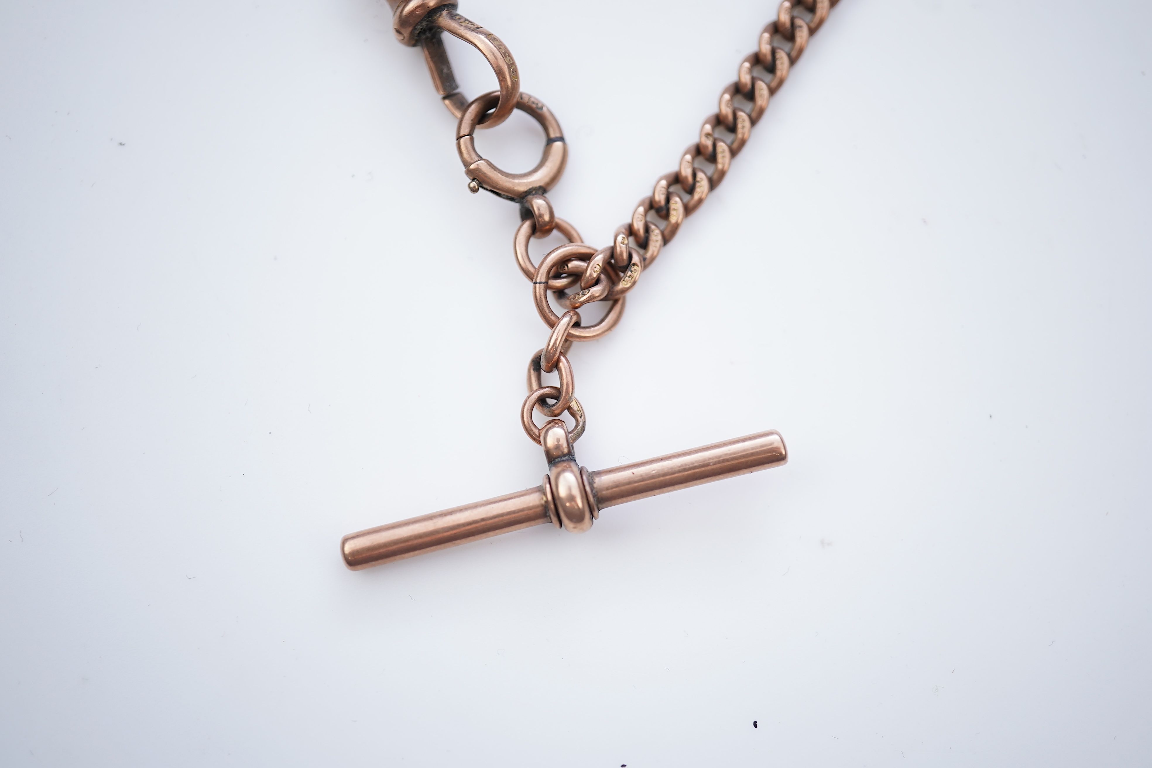 A 9ct gold watch chain, late 19th/early 20th century
